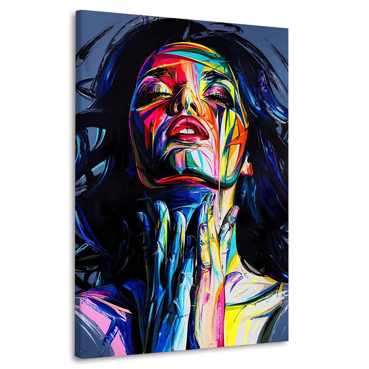 Wandbild Frau im Pop Art Stil in kräftigen Farben