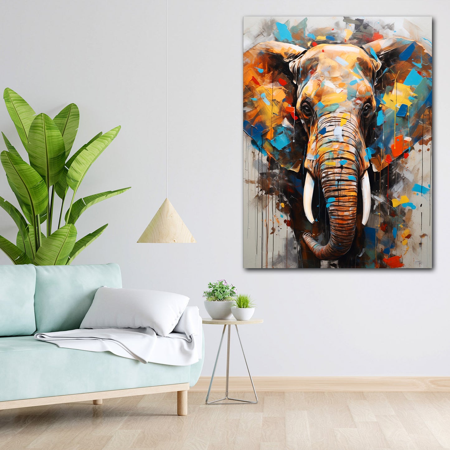 Wandbild Elefant abstrakt