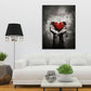 Zitat Hände mit Herz Abstract Style Wandbild