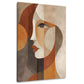Abstrakt minimalistisch Frauenporträt Braun Orange Beige Wandbild