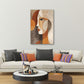 Abstrakt minimalistisch Frauenporträt Braun Orange Beige Wandbild
