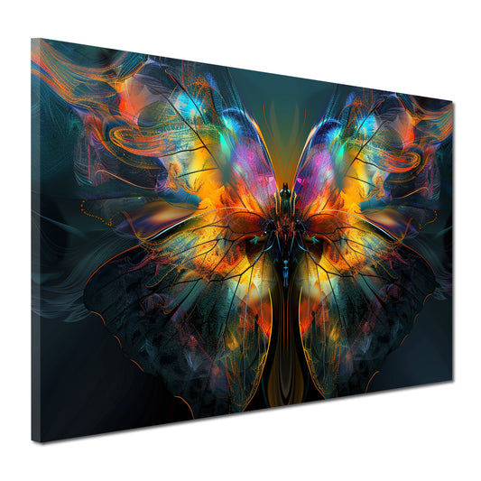 Abstrakt Schmetterling auf dunklem Hintergrund Wandbild