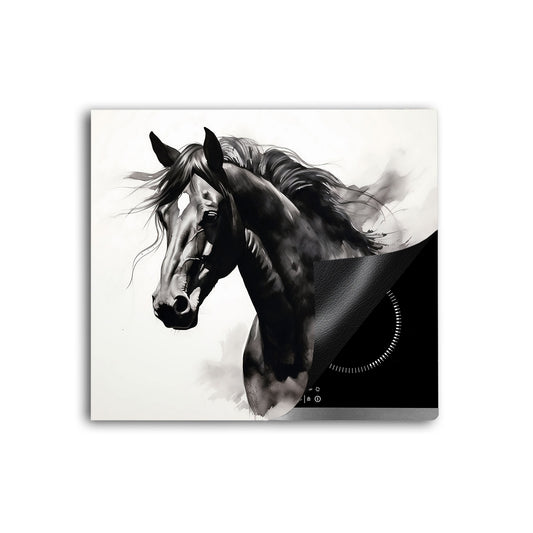 Abstrakt schönes Pferd Herdabdeckplatte Induktionsschutz für Ceranfeld & Küche Deko