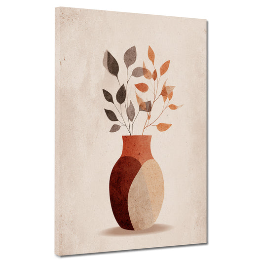 Minimalistisch Vase Trockenpflanzen Boho Wandbild