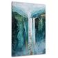 Abstrakt Wasserfall Landschaft Natur goldene Akzente Wandbild