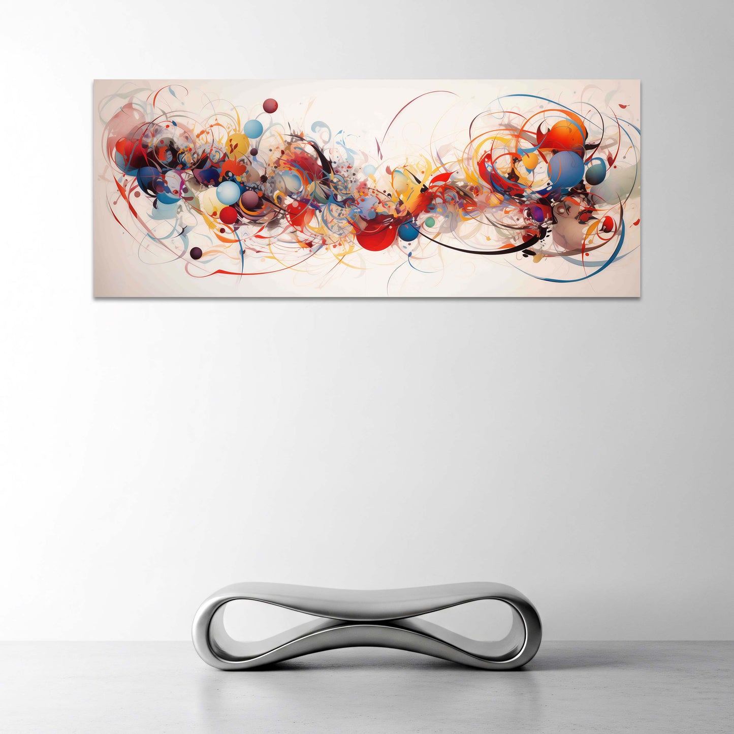 Abstrakte Kugeln Linien Wirbel mit Dynamik Kunst Wandbild