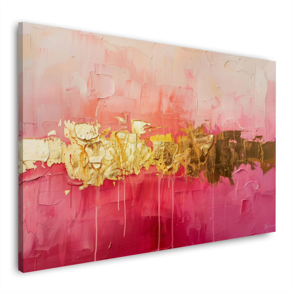 Abstrakte Darstellung rosa Gold modern elegant Wandbild