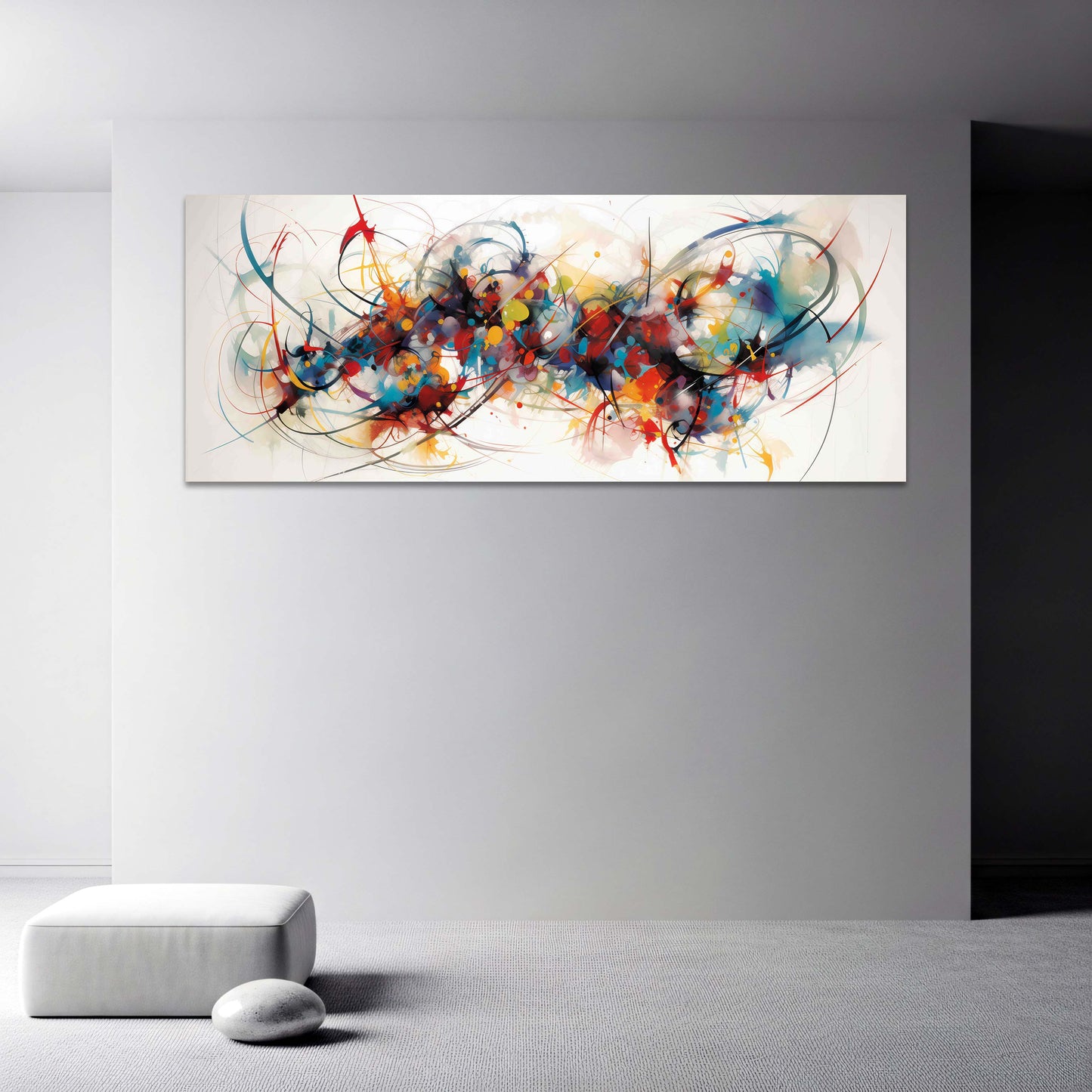 Abstrakte moderne Linien in Dynamik Kunst Wandbild