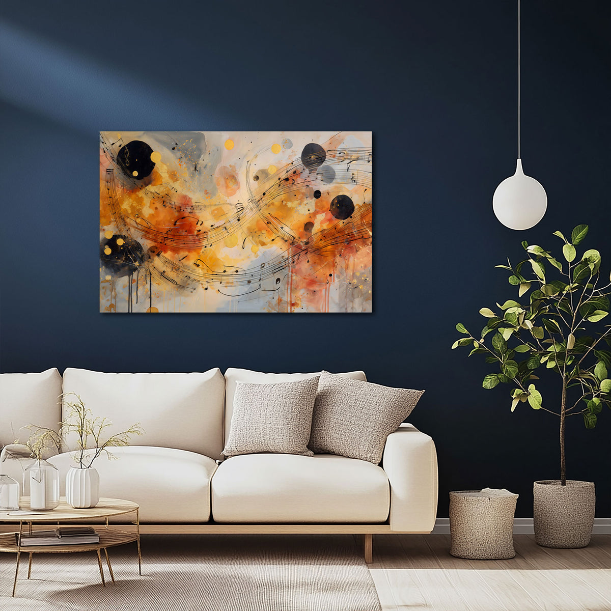 Abstrakte Musikkomposition in Pastelltönen Wandbild