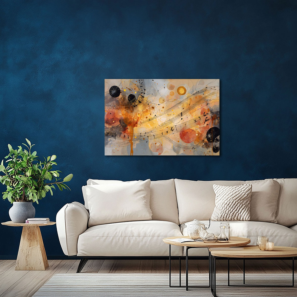 Abstrakte Notenkomposition als Kunstwerk Wandbild