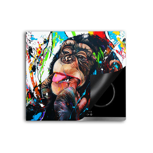 Affe Pop Art Herdabdeckplatte Induktionsschutz für Ceranfeld & Küche Deko