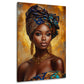 Afrikanerin Porträt mit Turban und goldener Ausstrahlung Wandbild