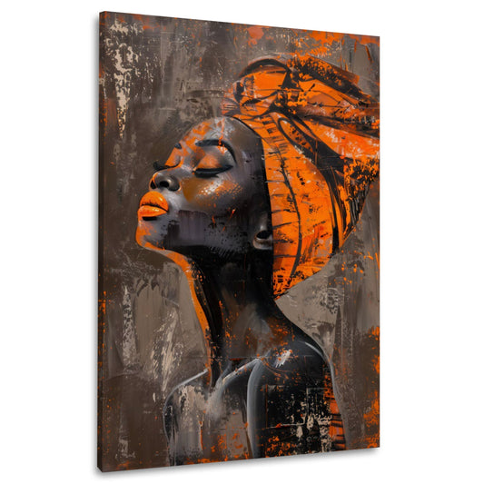 Afrikanische Frau Turban Portrait elegant Wandbild