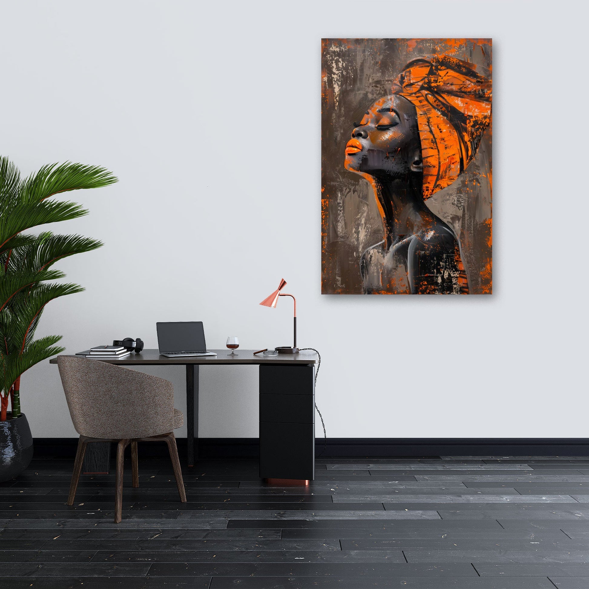 Afrikanische Frau Turban Portrait elegant Wandbild