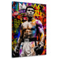Ali Boxlegende im Graffiti Pop Art Stil buntes Wandbild