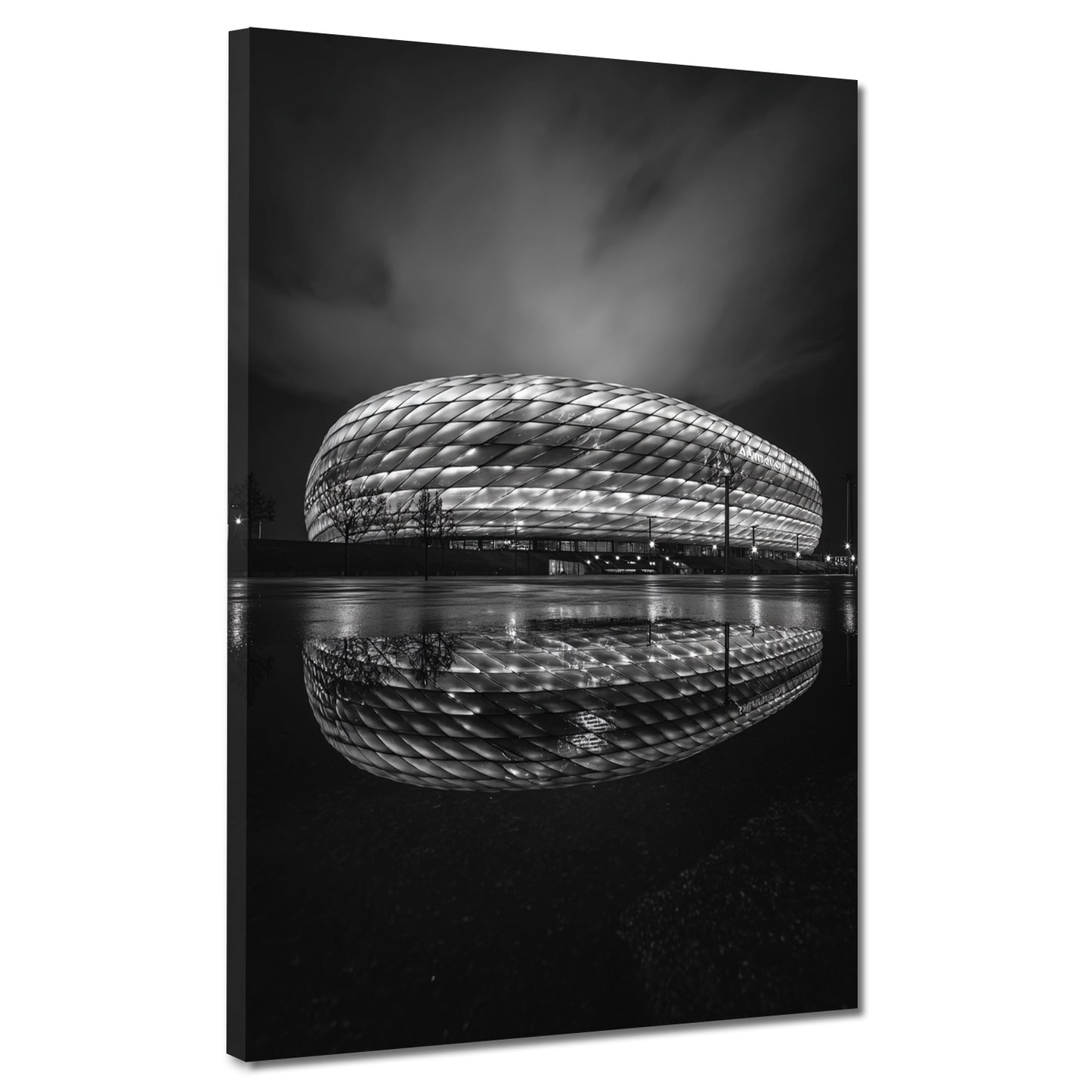 Allianz Arena München schwarz weiß Wandbild