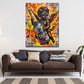 Amor mit Flasche Love Pop Art Wandbild an der Wand im Raum