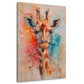 Aquarell Giraffenportrait bunt und farbenfroh Wandbild