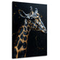 Farbenfrohes Aquarell Giraffenportrait Wandbild