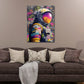 Astronaut Pop Art Street Art Profil Neonfarben Weltraum Wandbild