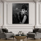 Elegantes Audrey-Porträt schwarz-weiß Ikone Wandbild