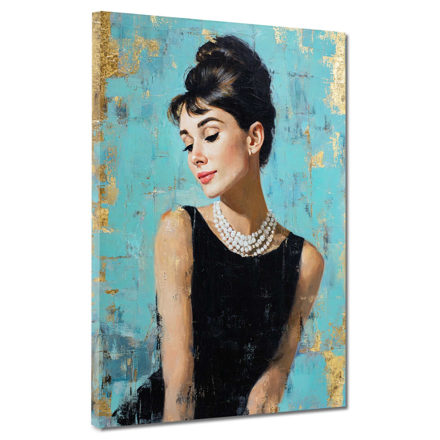 Audrey Porträt Modeikone Eleganz Retro Stil Wandbild