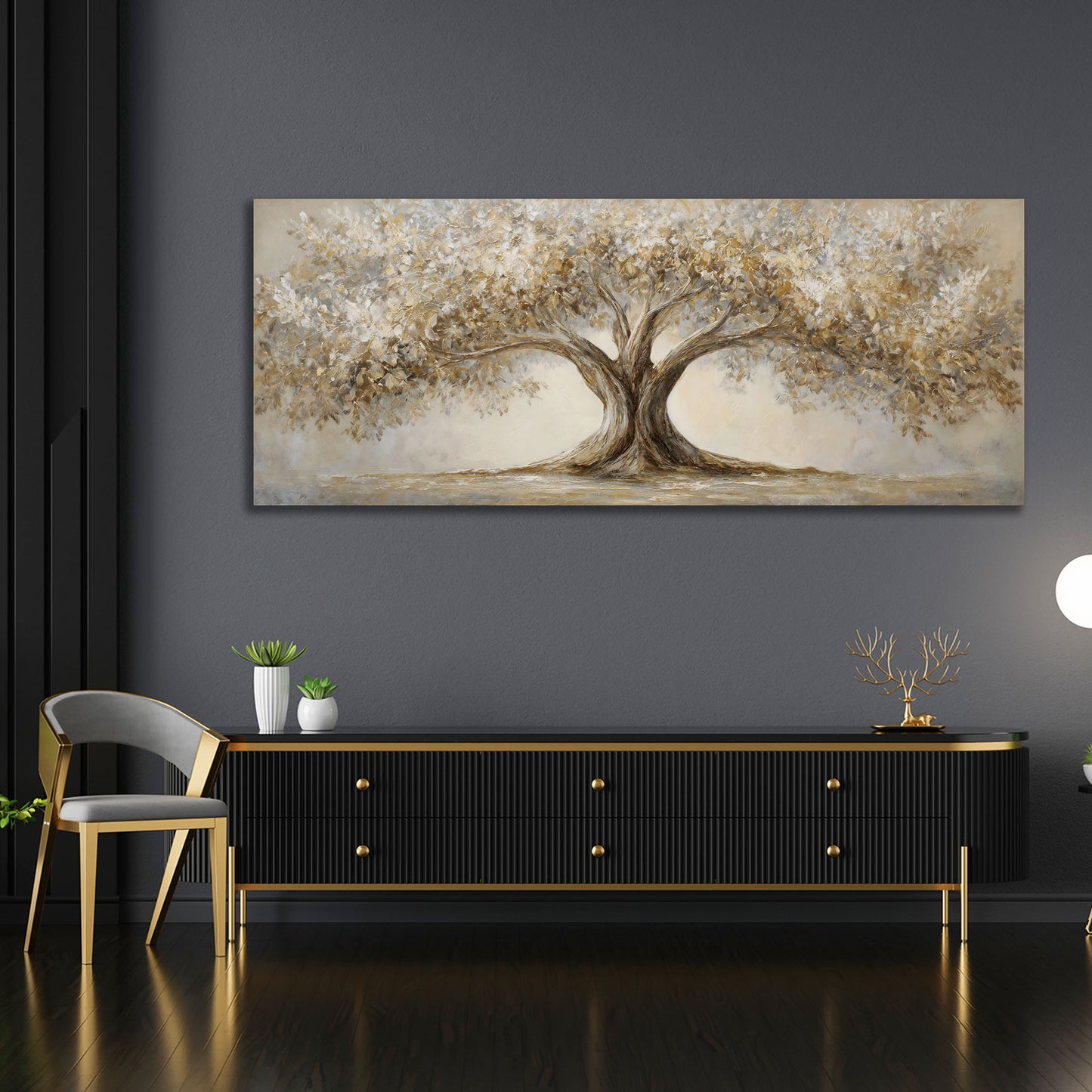 Baum Landschaft goldene Blätter Natur Wandbild