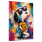 Comic Beagle mit Sonnenbrille im Pop Art Graffiti Stil Wandbild