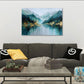 Berglandschaft See abstrakt Natur blau goldene Akzente Wandbild