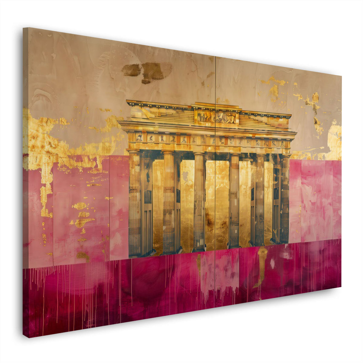 Berlin Gold abstrakt und modern als Kunstwerk Wandbild