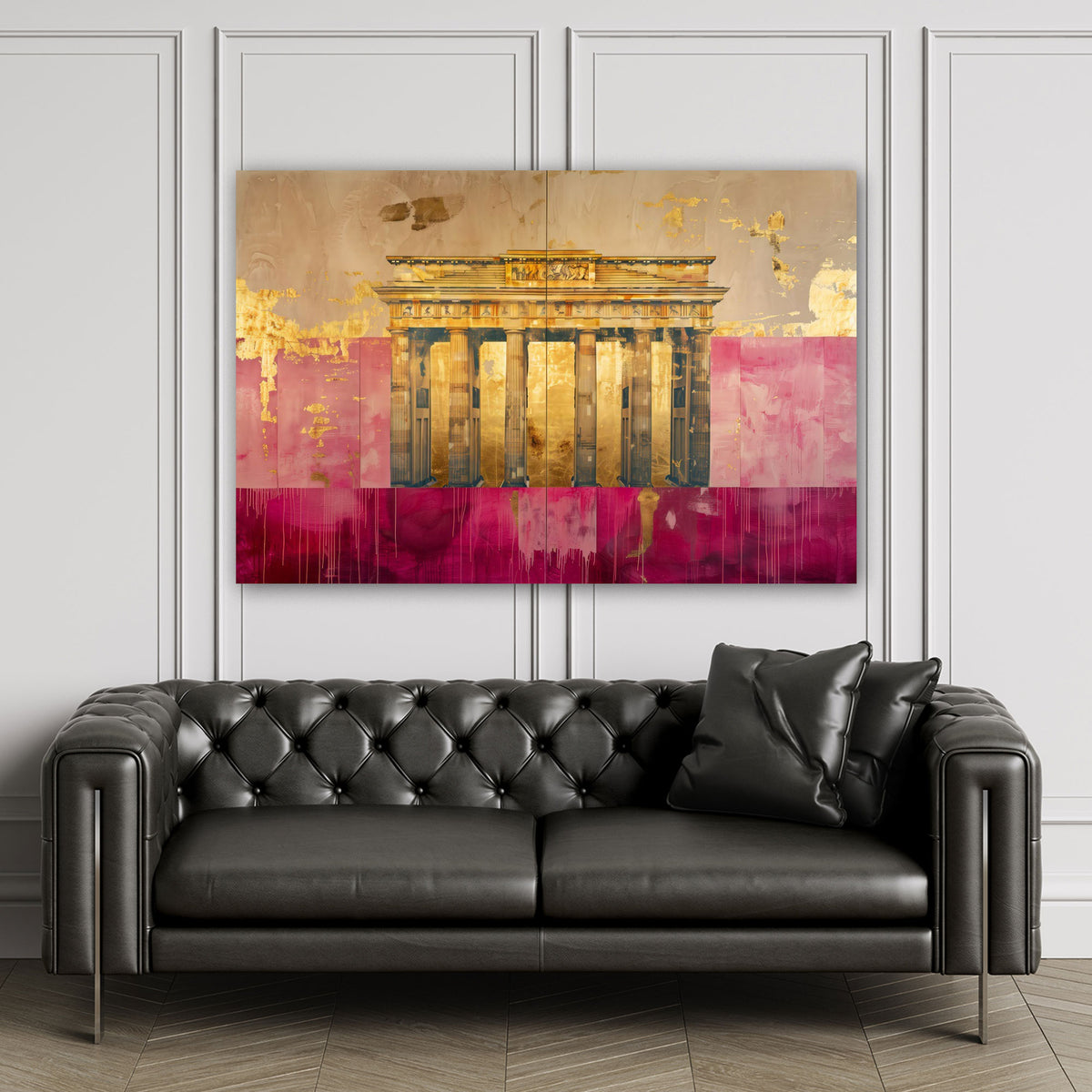 Berlin Gold abstrakt und modern als Kunstwerk Wandbild