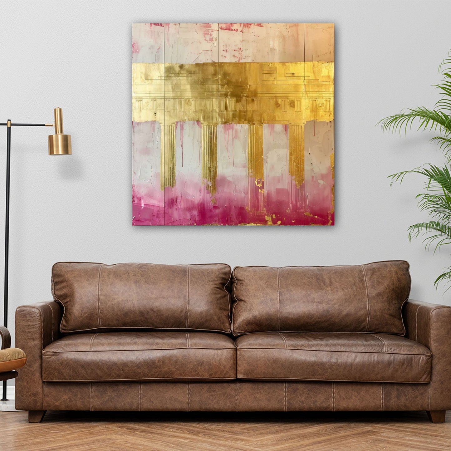 Berlin in Gold und Türkis abstrakt als Kunstwerk Wandbild