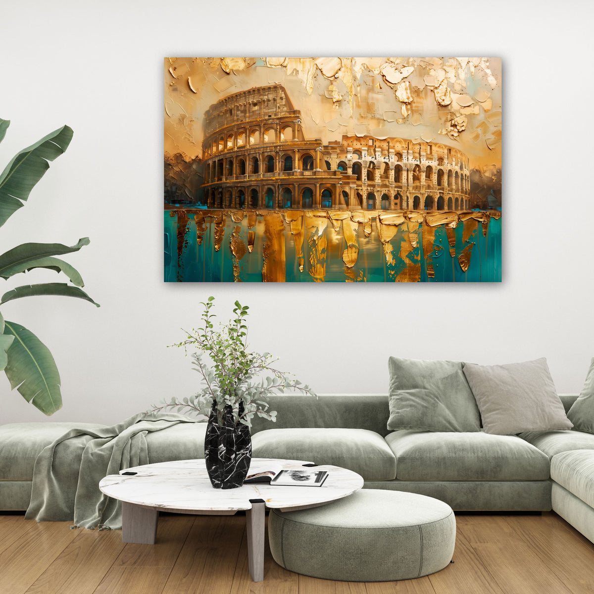 Berlin Wahrzeichen Gold abstrakt und expressiv Wandbild