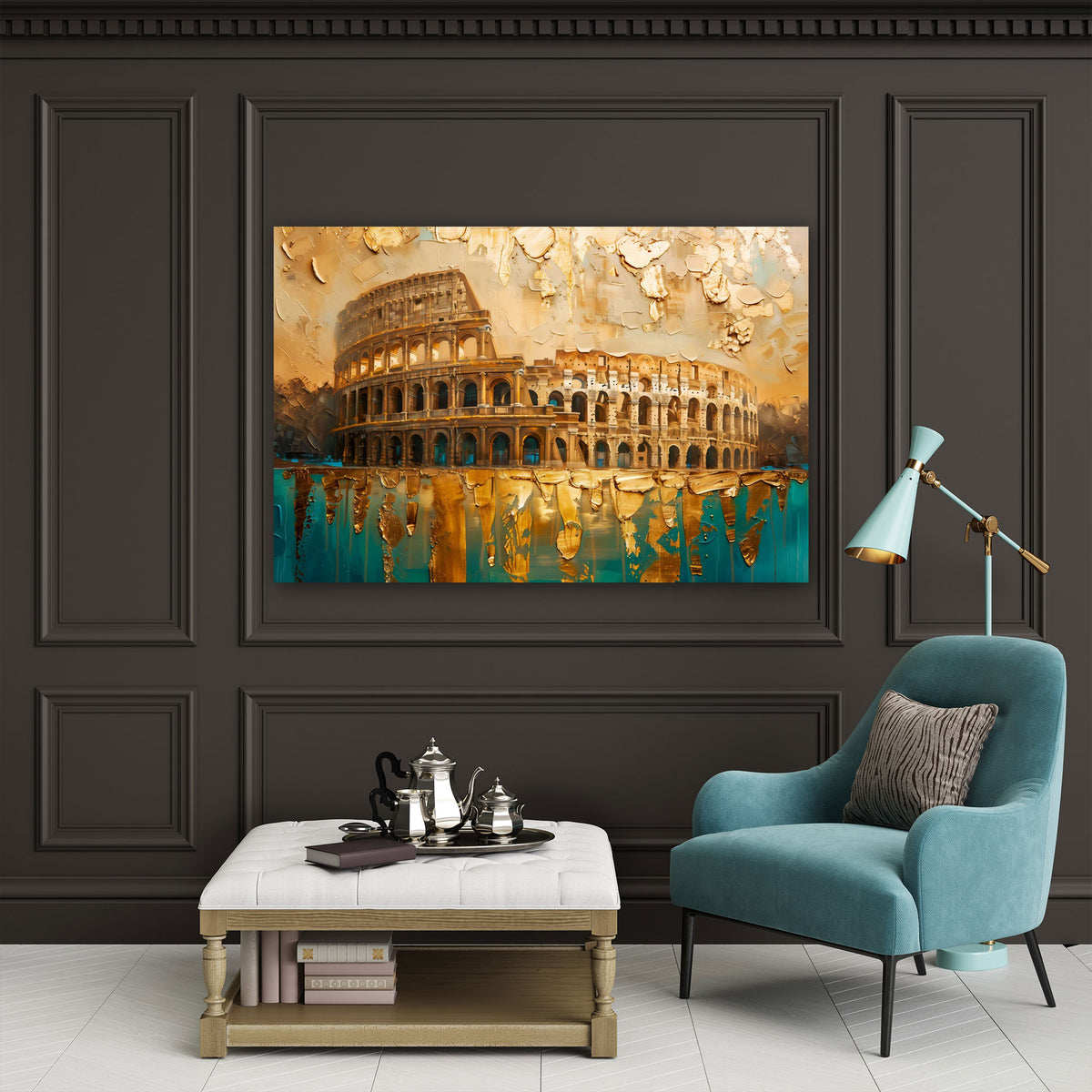 Berlin Wahrzeichen Gold abstrakt und expressiv Wandbild