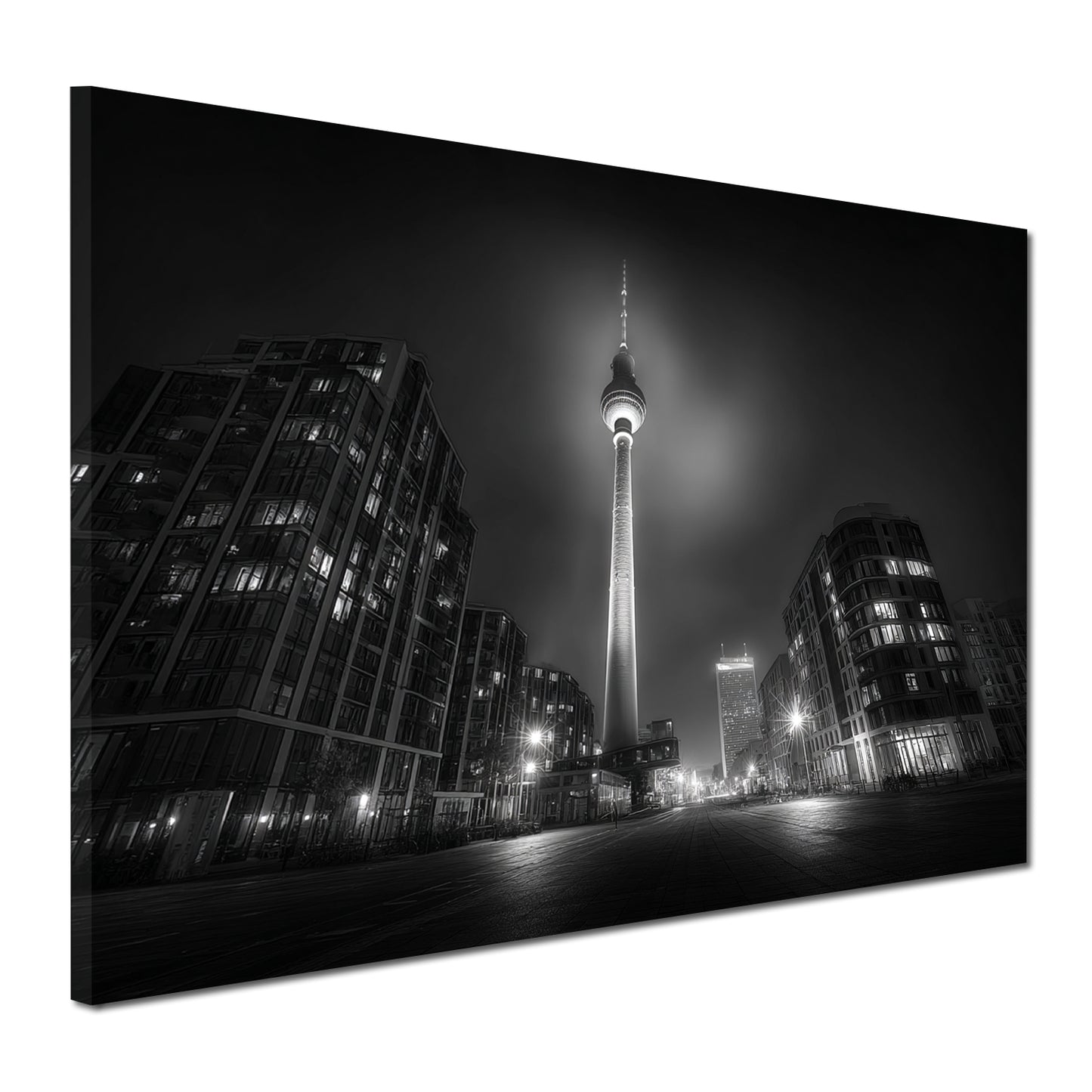 Berliner Fernsehturm schwarz weiß Architektur Wandbild