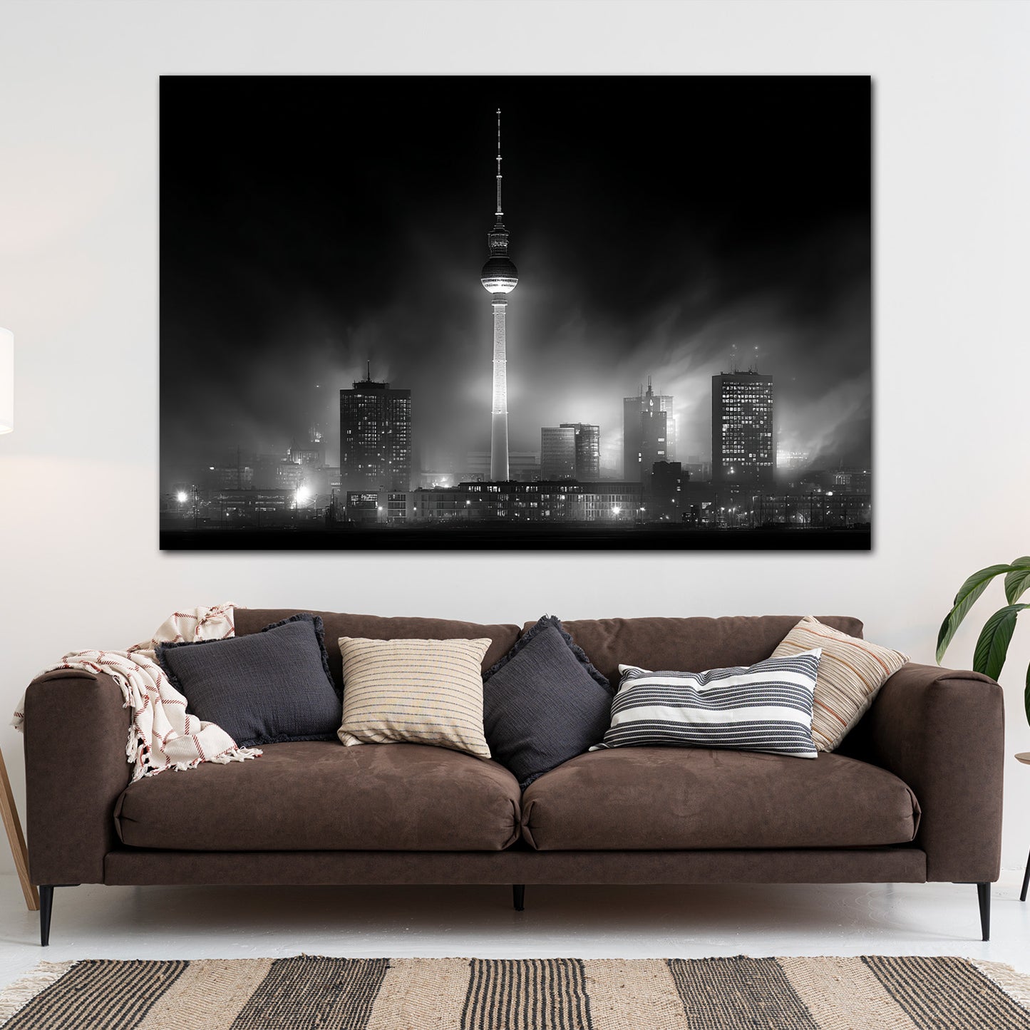 Berliner Fernsehturm schwarz weiß Skyline Wandbild