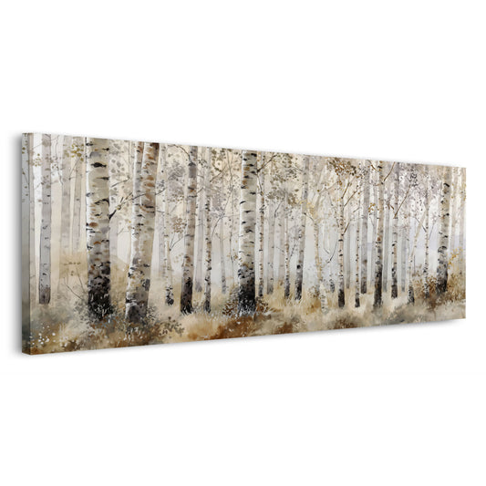 Birkenwald Panorama Landschaft ruhige Natur Wandbild