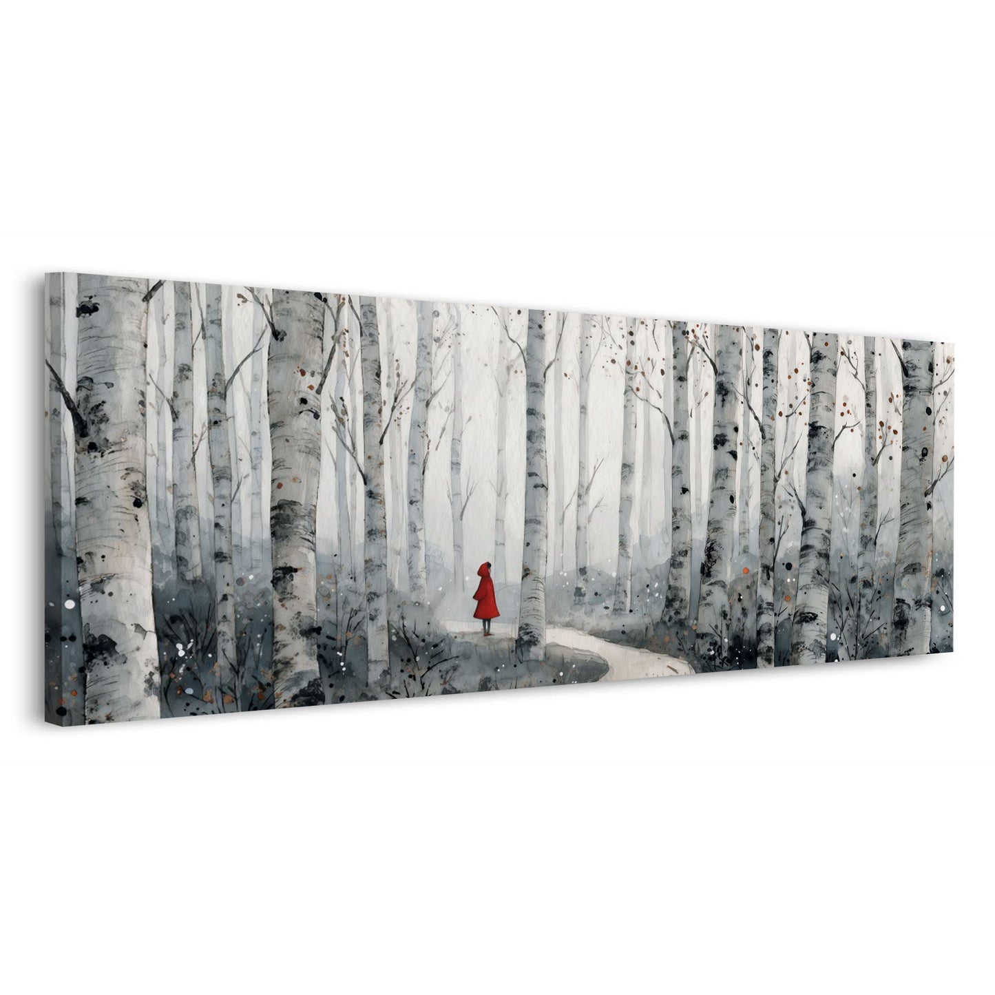 Birkenwald Panorama Landschaft Waldweg Natur Wandbild