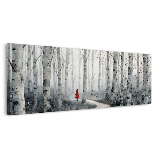 Birkenwald Panorama Landschaft Waldweg Natur Wandbild