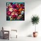 Blumen Bouquet bunte Blüten Rosen Pfingstrosen Wandbild