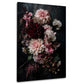 Blumenstrauß mit rosa Dahlien vor dunklem Grund Wandbild