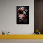 Blumenstrauß mit rosa Dahlien vor dunklem Grund Wandbild