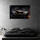 BMW M Sportwagen schwarz gold Lichtspiel Wandbild