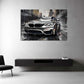 BMW M Sportwagen Silber Urban Speed Art Wandbild