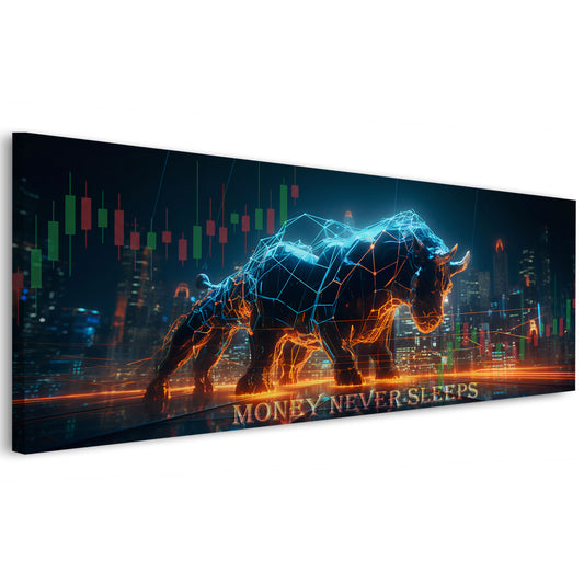 Börsen Bulle Trading Chart Money Motivation Wandbild