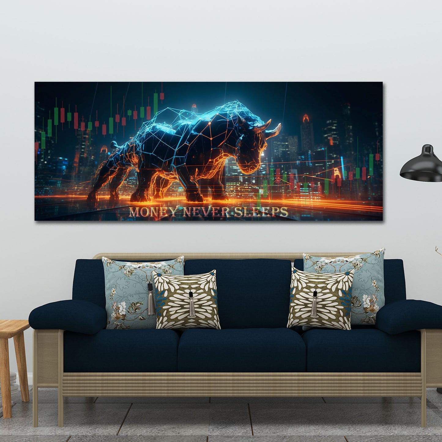 Börsen Bulle Trading Chart Money Motivation Wandbild