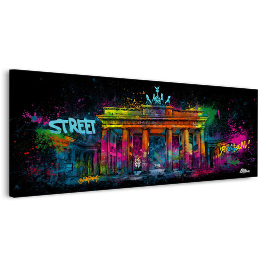 Brandenburger Tor Berlin Farben Splash Street Art Wandbild