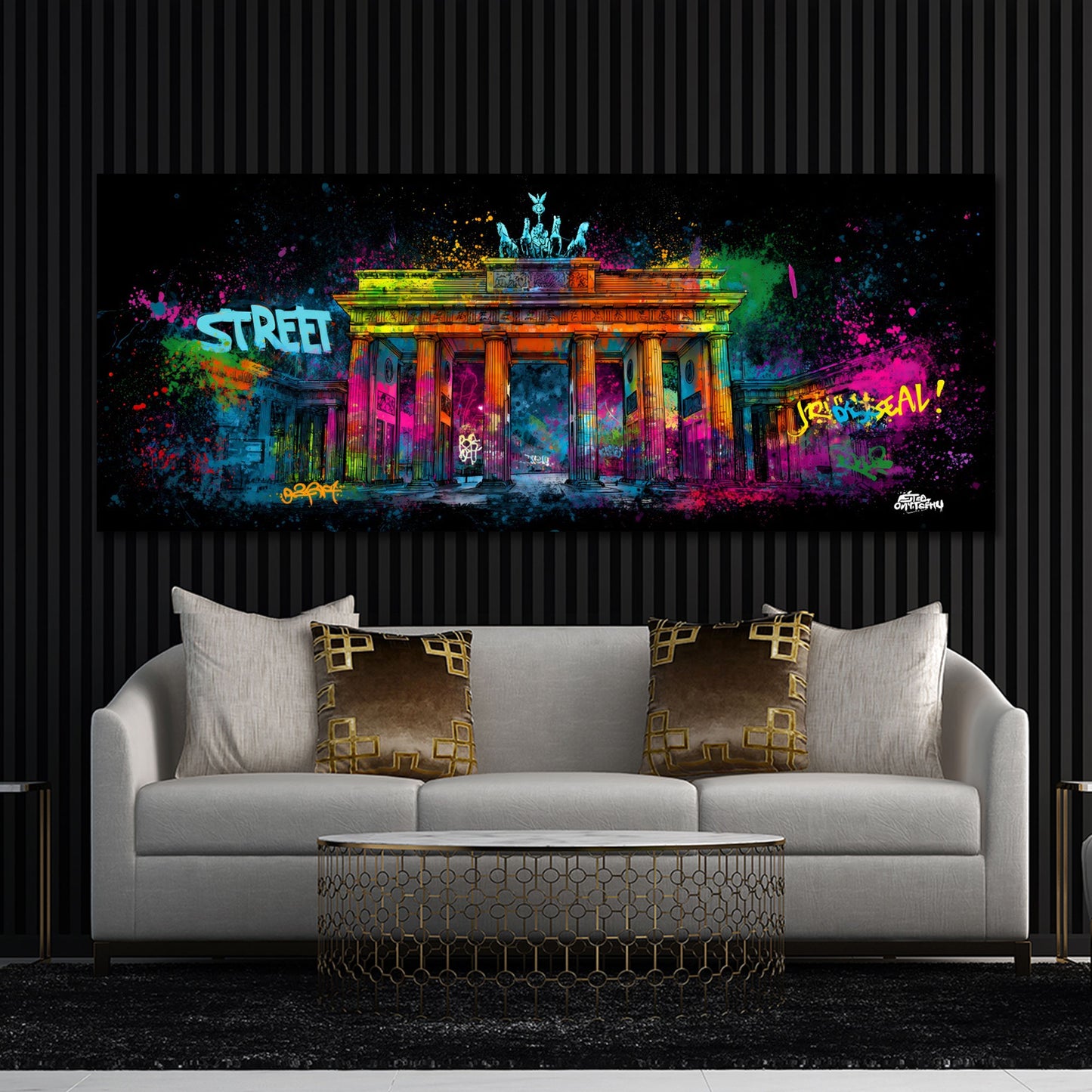 Brandenburger Tor Berlin Farben Splash Street Art Wandbild