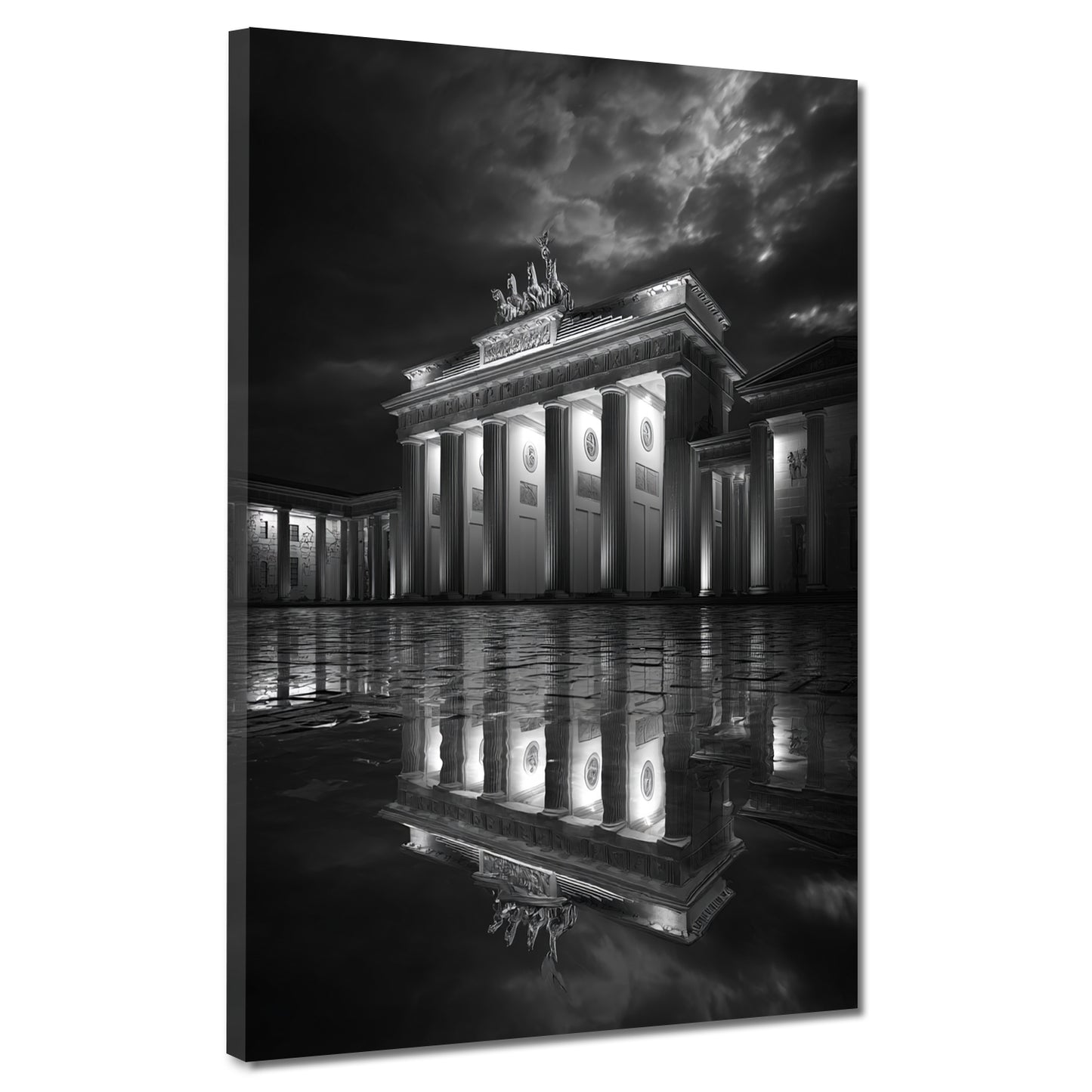 Brandenburger Tor Berlin schwarz weiß Spiegelung Wandbild