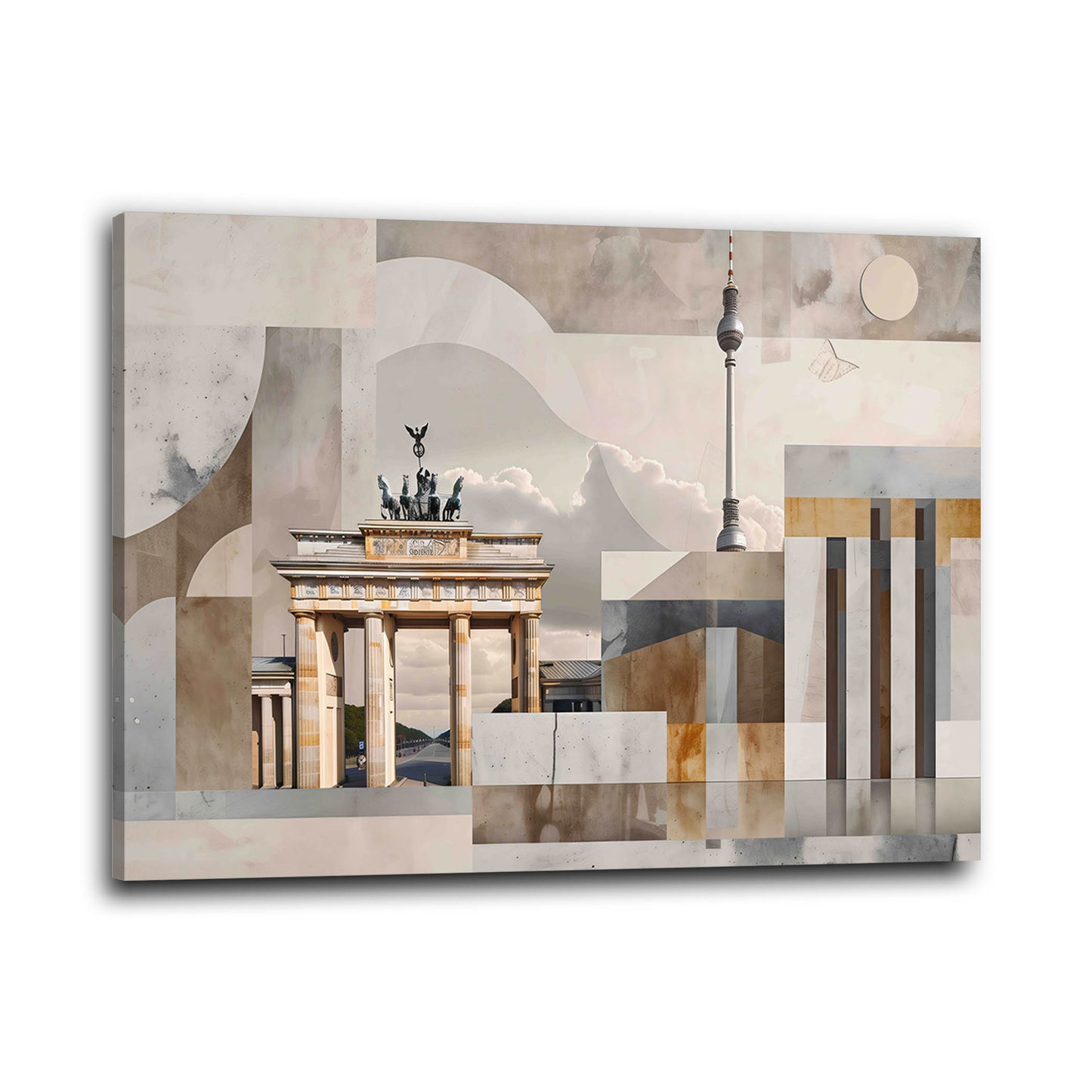 Brandenburger Tor und Fernsehturm Berlin abstrakt Stadt Wandbild